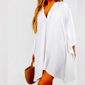 White Linen Beach Cover Up